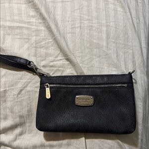 Michael Kors Black Textured Wristlet